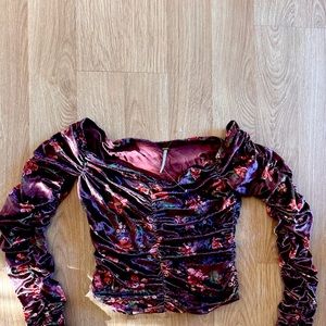 Free People, brown velvet top. Off the shoulder, size small